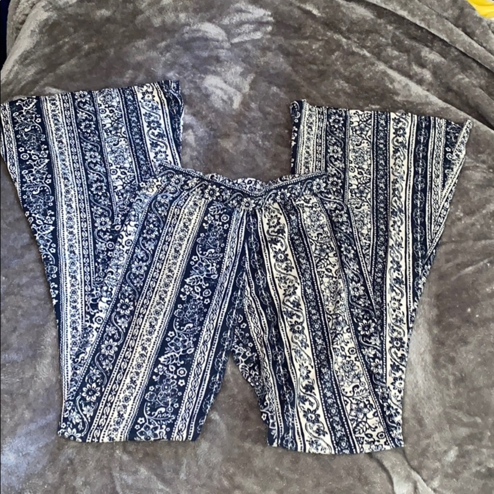 SUPER SOFT STRETCHY PANTS- blue/white